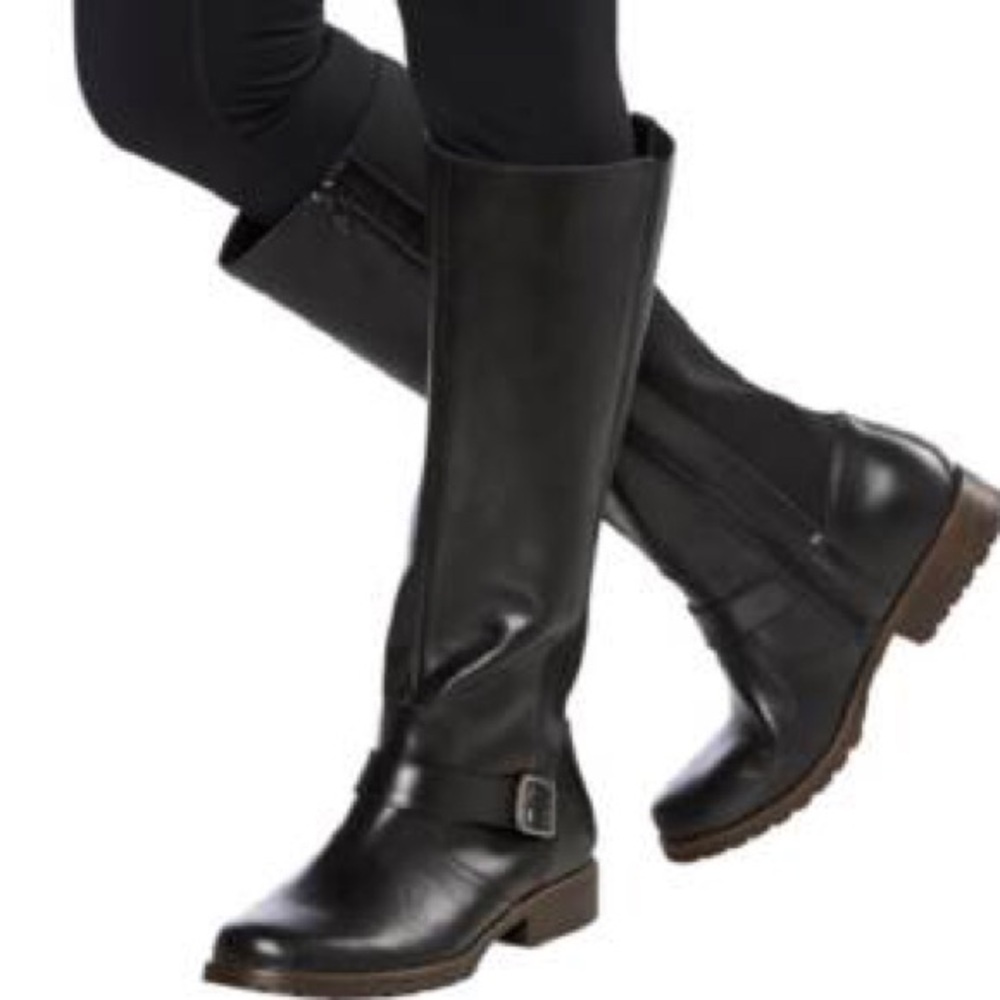 Kenneth Cole Black Leather Knee-High Boots